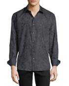 Men's Shaped-fit Striped Floral Woven