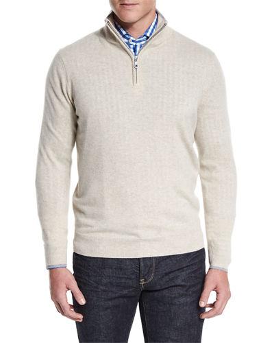 Tipped Half-zip Cashmere