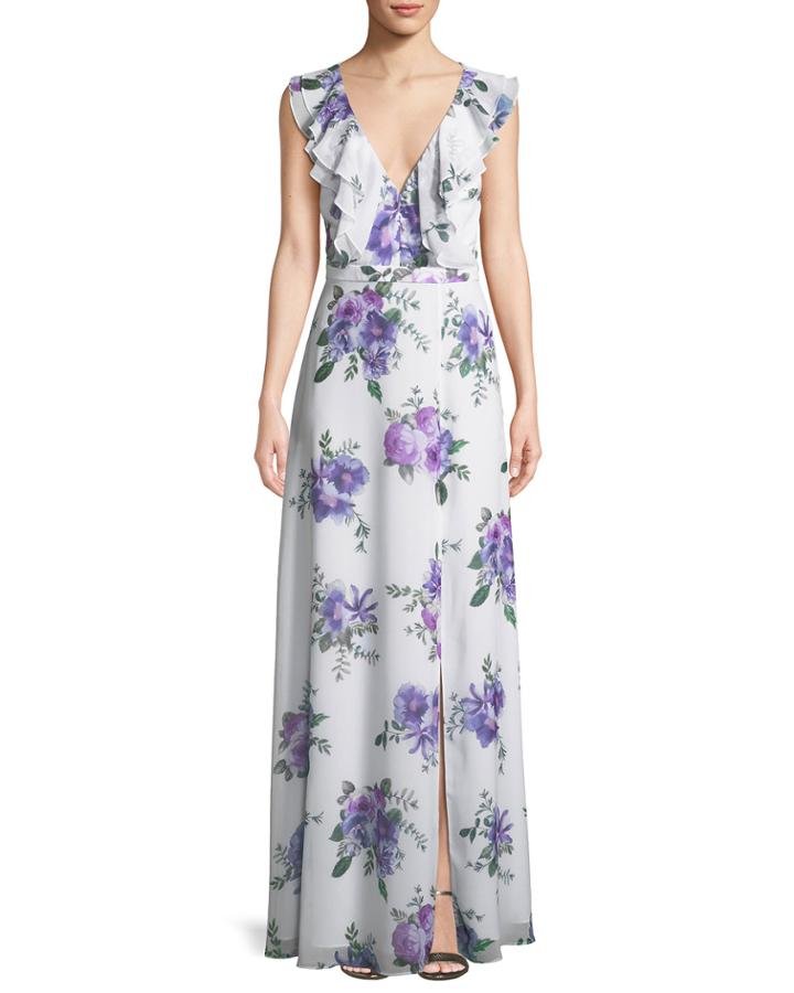 The Remi Long Floral Georgette Dress