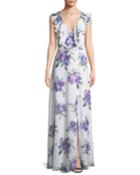 The Remi Long Floral Georgette Dress