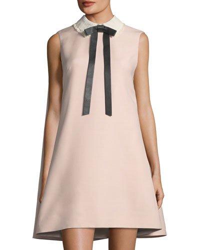 Tie-neck Lace-collar