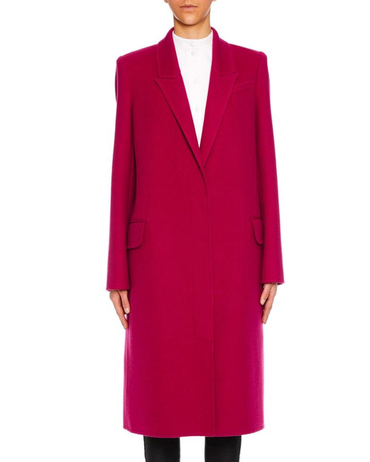 Peak-lapels Single-breasted Wool-cashmere Classic Coat
