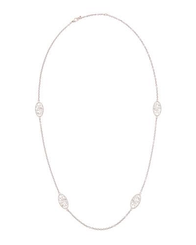 Bollicine 18k White Gold 4-station Long Necklace W/ Diamonds
