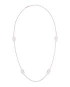 Bollicine 18k White Gold 4-station Long Necklace W/ Diamonds