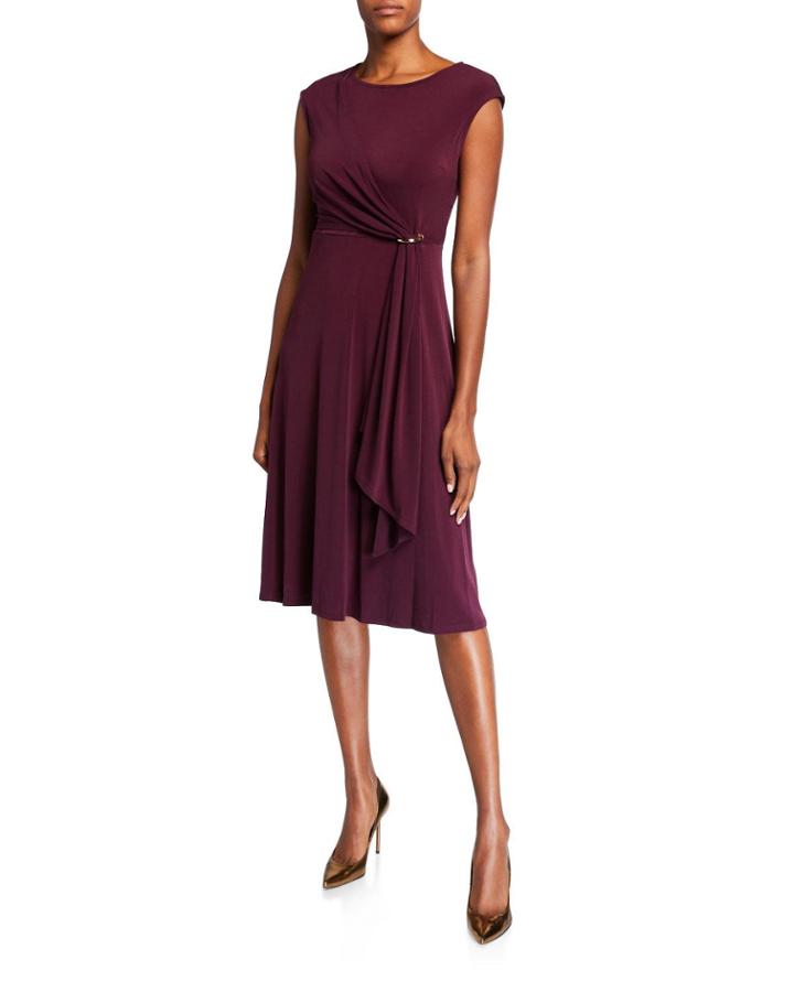 Fit-&-flare Dress With Drape Detail