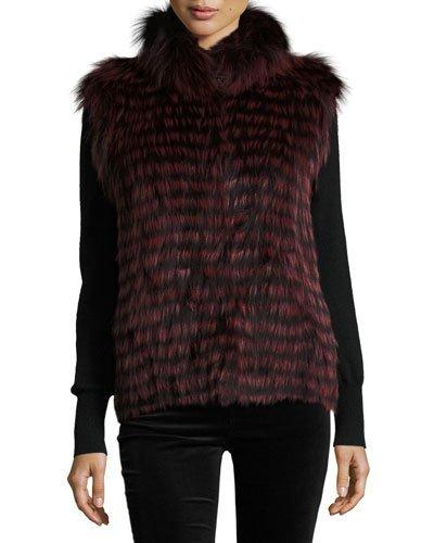 Fox-fur Stand-collar Vest