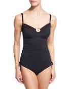 Logo-front Solid One-piece