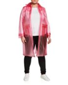 Plus Size Hooded Transparent Pvc Raincoat