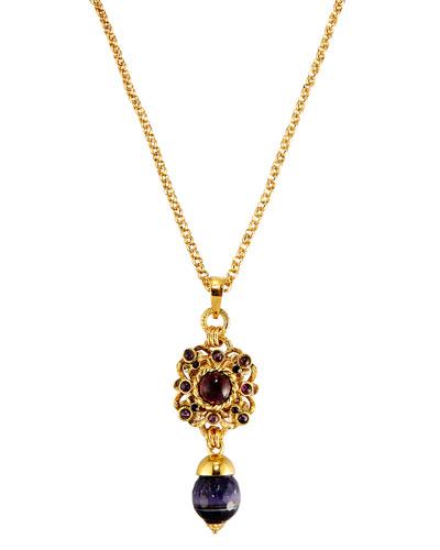 Purple Crystal Pendant Necklace