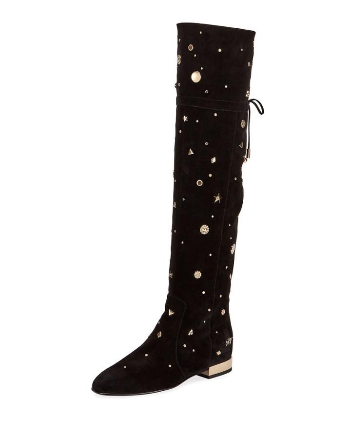 Astre Studded Over-the-knee Boot, Black
