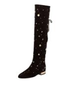 Astre Studded Over-the-knee Boot, Black