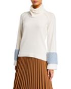 Mixed Cuff Turtleneck