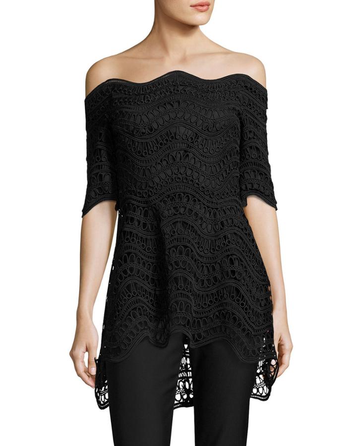 Scalloped Lace Off-the-shoulder Top
