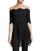 Scalloped Lace Off-the-shoulder Top