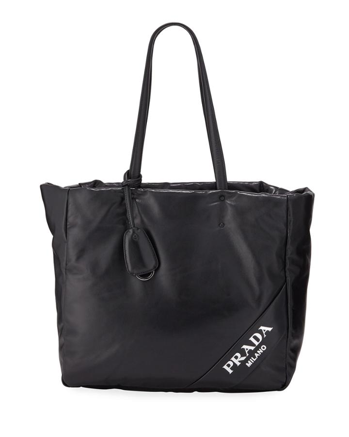 Large Nero Fuxia Leather Tote Bag