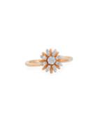 18k Pink Gold Diamond Flower Ring,