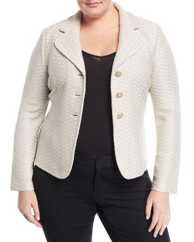 Soft Shimmer Wave Knit Jacket