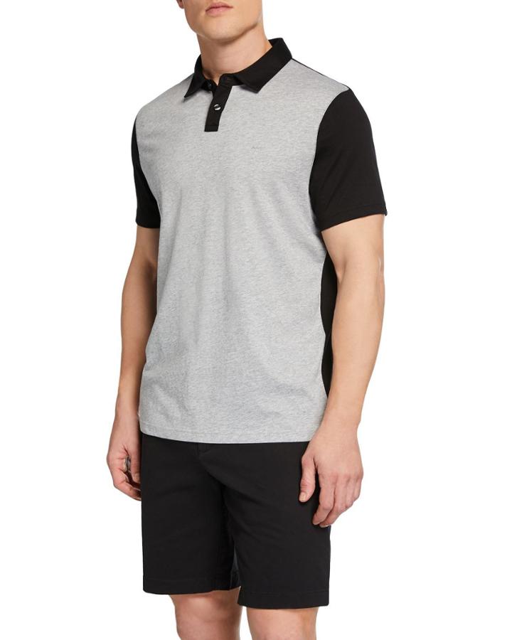 Two-tone Half-button Pullover Polo