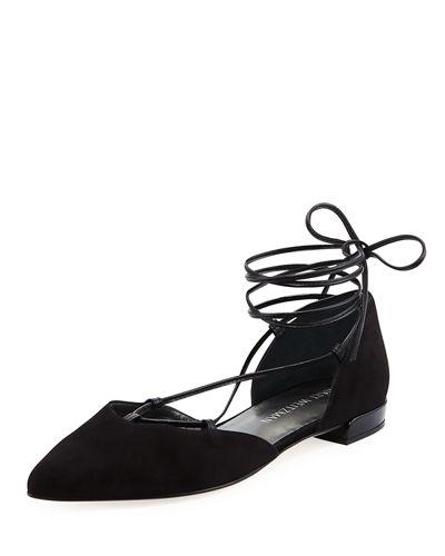 Gilligan Velvet Lace-up D'orsay Flat