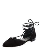 Gilligan Velvet Lace-up D'orsay Flat