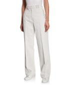 Ignacio Flat-front Straight-leg Canvas Trousers
