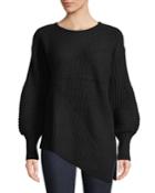 Cashmere Balloon-sleeve Ribbed