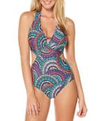 Graphic-print Halter One-piece