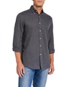 Men's Solid Sport Shirt With Contrast Buttons