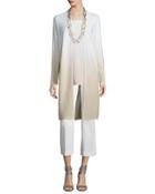 Sequin-embellished Ombre Long Cardigan,