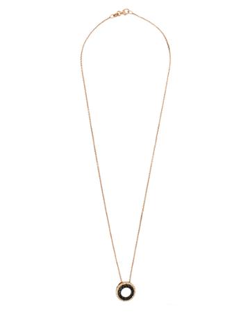 18k Rose Gold Black & White Diamond Pendant Necklace