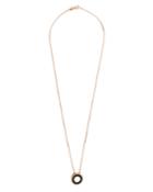 18k Rose Gold Black & White Diamond Pendant Necklace