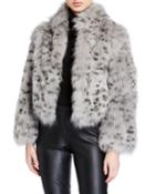 Animal-print Fox Fur Jacket