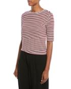 Midi Striped Silk/viscose Cropped Tee