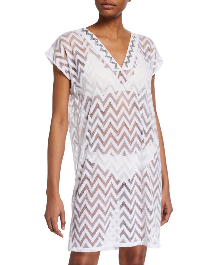 Embellished Chevron Coverup Tunic