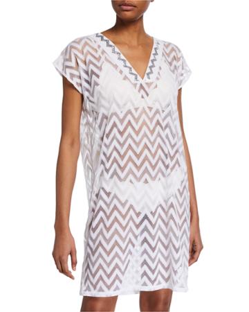 Embellished Chevron Coverup Tunic