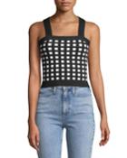 Knitted Check Crop Top