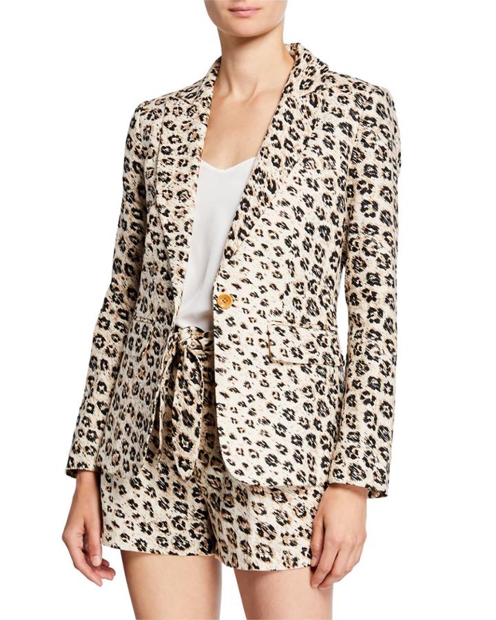 Anilah Leopard-print One-button