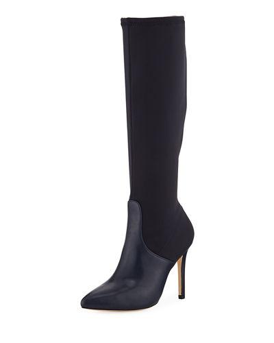 Melissa Mixed-media Pointy-toe Boot