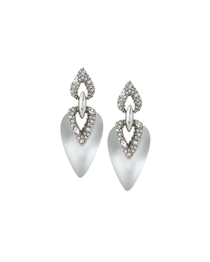 Alexis Bittar Lucite Double Pave Crystal Teardrop Earrings, Women's,