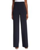 High-waist Triple-pleat Pants, Blue