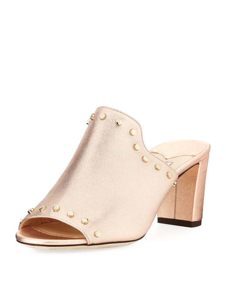 Myla Studded Metallic Leather