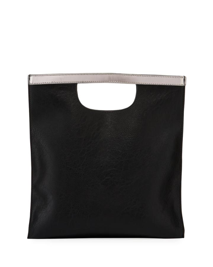 Square Metallic-trim Clutch Bag