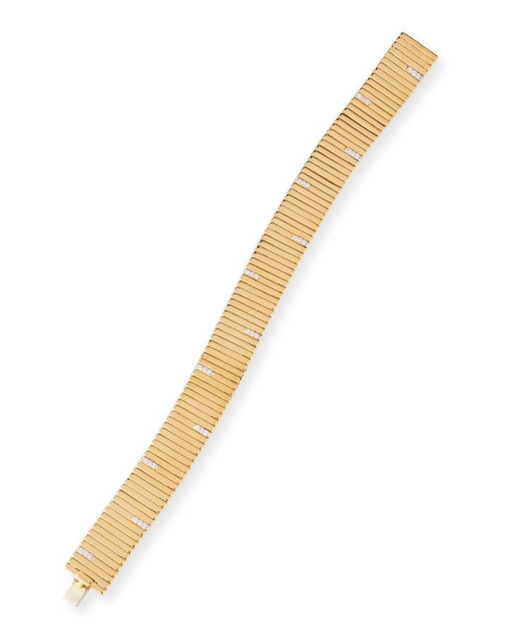 Roi Sol 18k Rose Gold Linear Diamond Belt Bracelet
