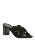 Loulou Suede Eyelet-trim