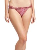 Boho Banded Swim Bottom, Pink Pattern