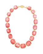 Triangular-prism Bead Necklace, Coral
