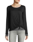 Side-knotted Long-sleeve Tee