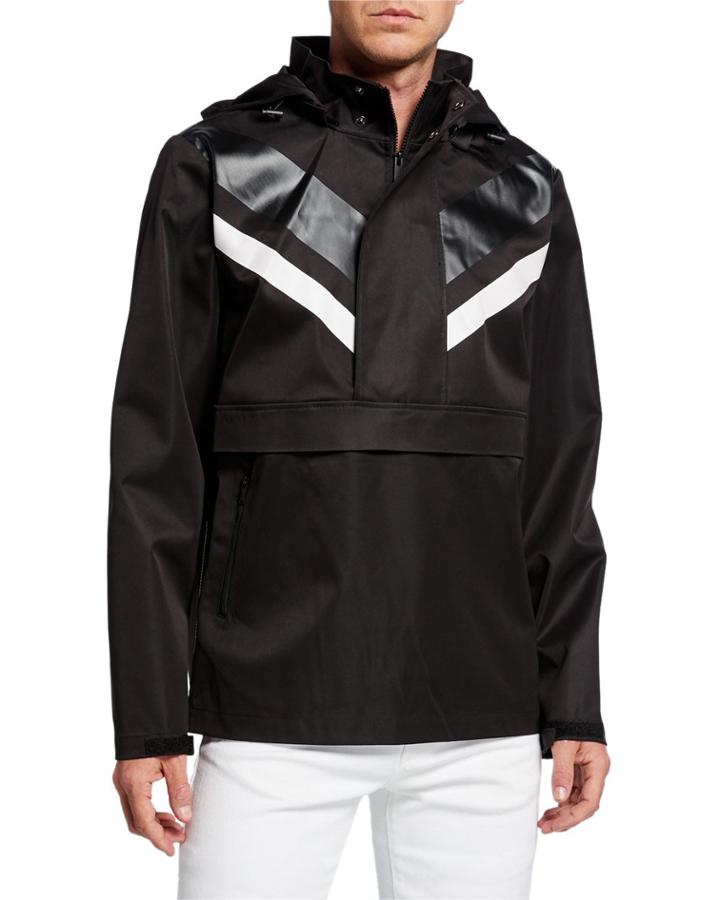 Men's Chevron Reflective Hooded Anorak