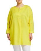 Plus Size Long-sleeve High-low