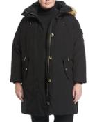Down Parka Coat With Faux-fur Trim,